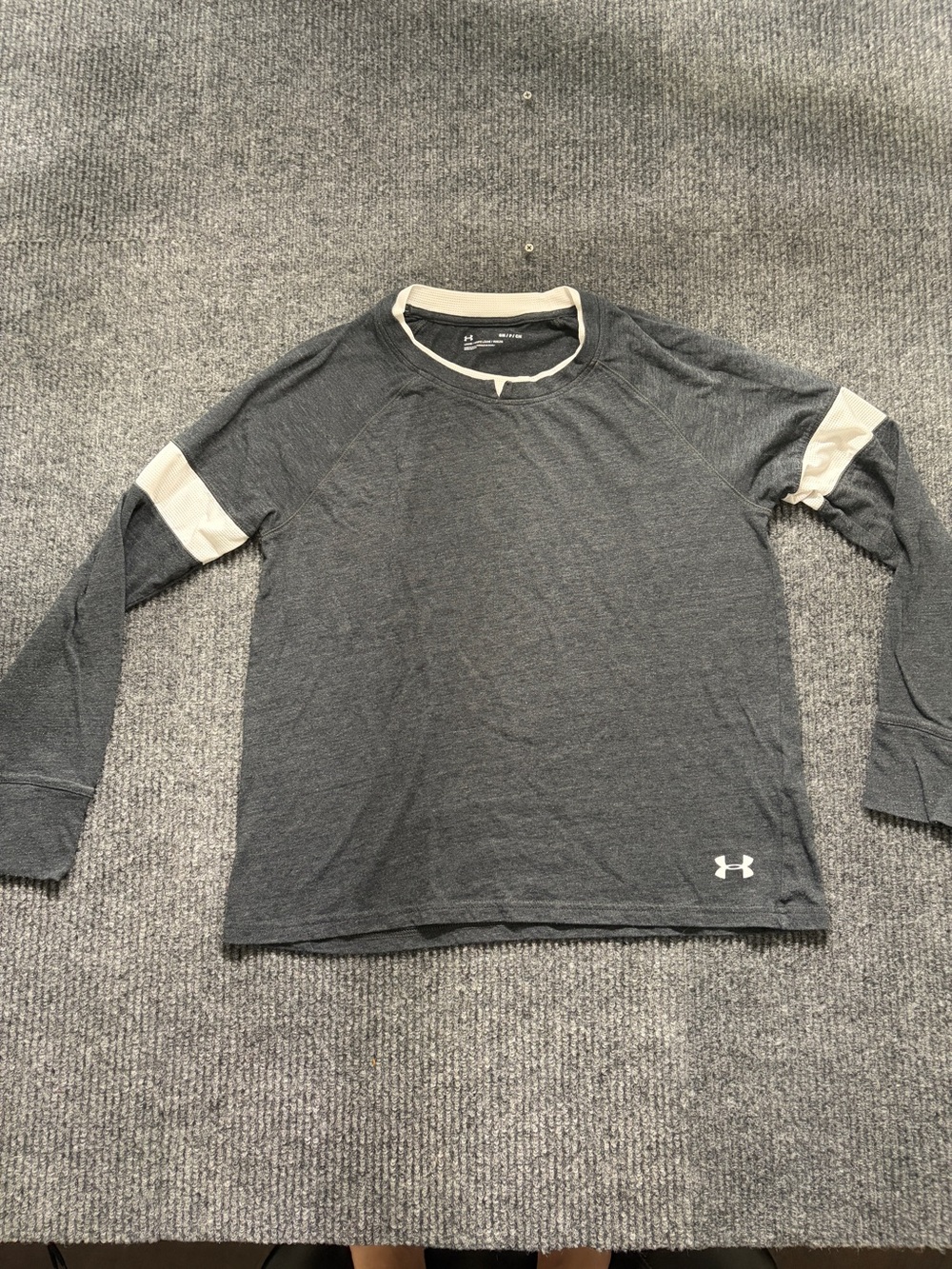 Under Armour Women's Charcoal Long-Sleeve Tee with Cream Accents